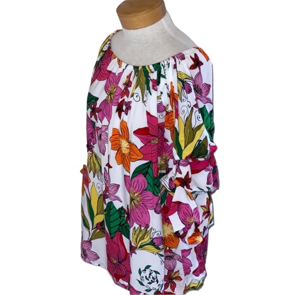 COCO BIANCO Floral 3/4 Sleeve Layered Top Med. NWT - Picture 3 of 4